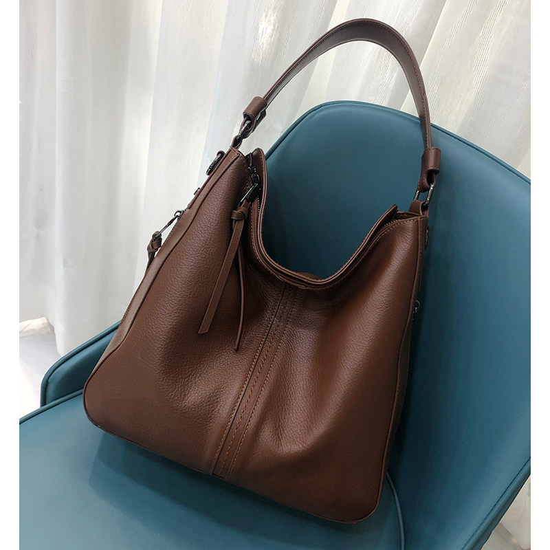 Top Grain Cowhide Leather Shoulder Purse LH3114_5 Colors
