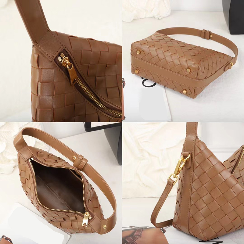 Woven Sheepskin Leather Handbags Slouchy Bag Hobo LH3653_4 Colors
