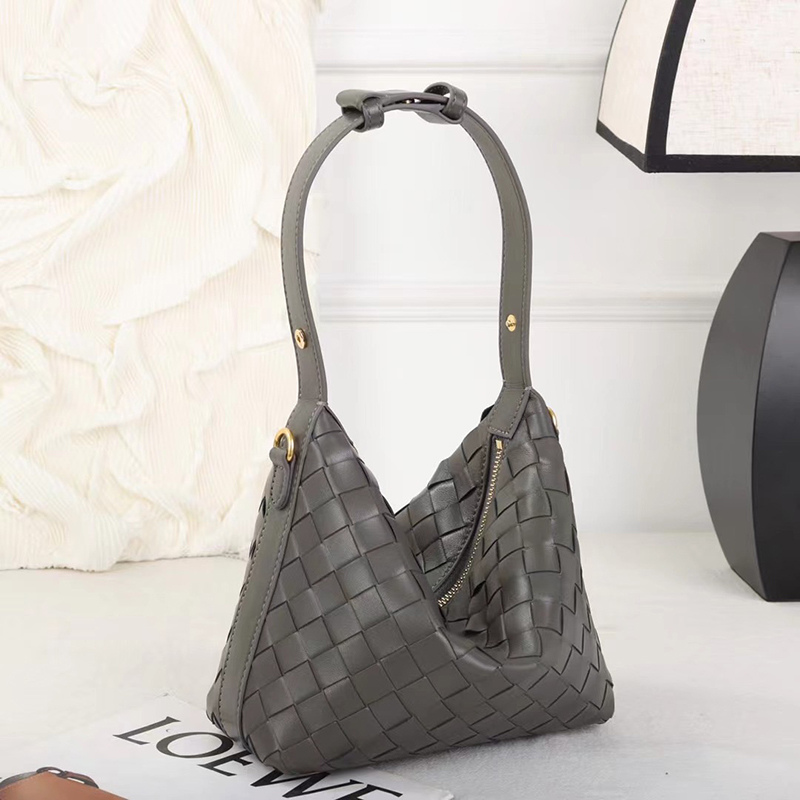 Woven Sheepskin Leather Handbags Slouchy Bag Hobo LH3653_4 Colors