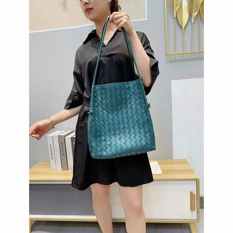 Woven Sheepskin Leather Hobo Organizer Shoulder Bag LH3251_6 Colors