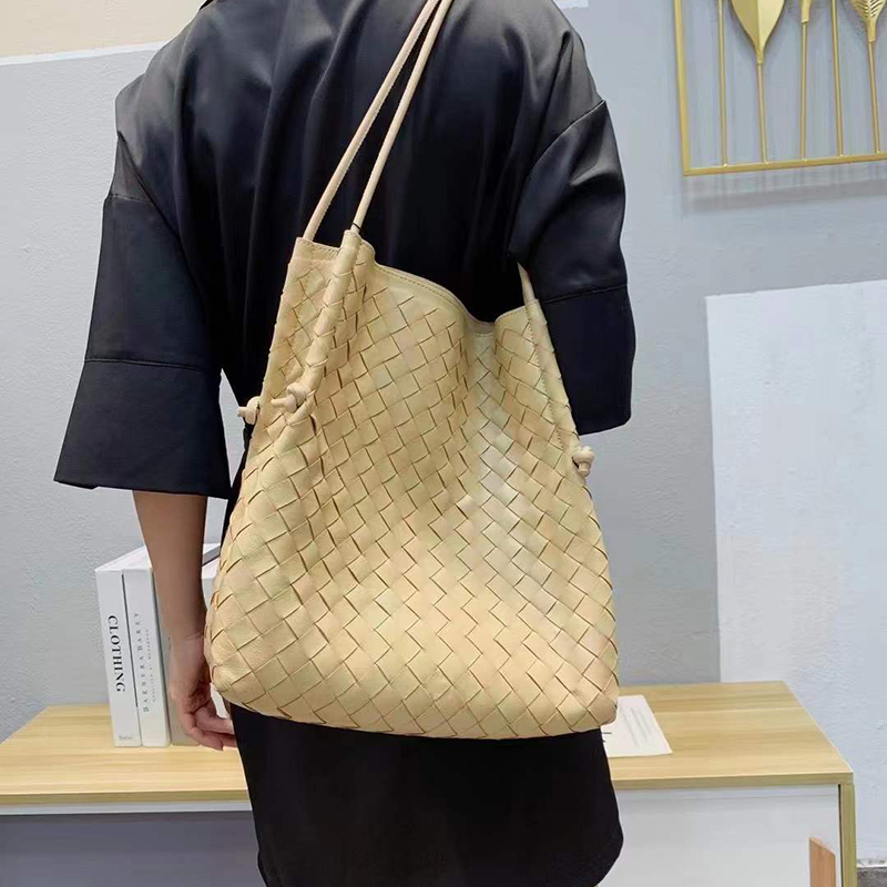 Woven Sheepskin Leather Hobo Organizer Shoulder Bag LH3251_6 Colors