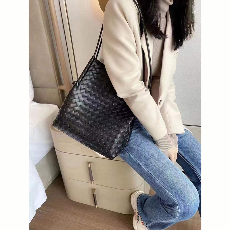 Woven Sheepskin Leather Hobo Organizer Shoulder Bag LH3251_6 Colors