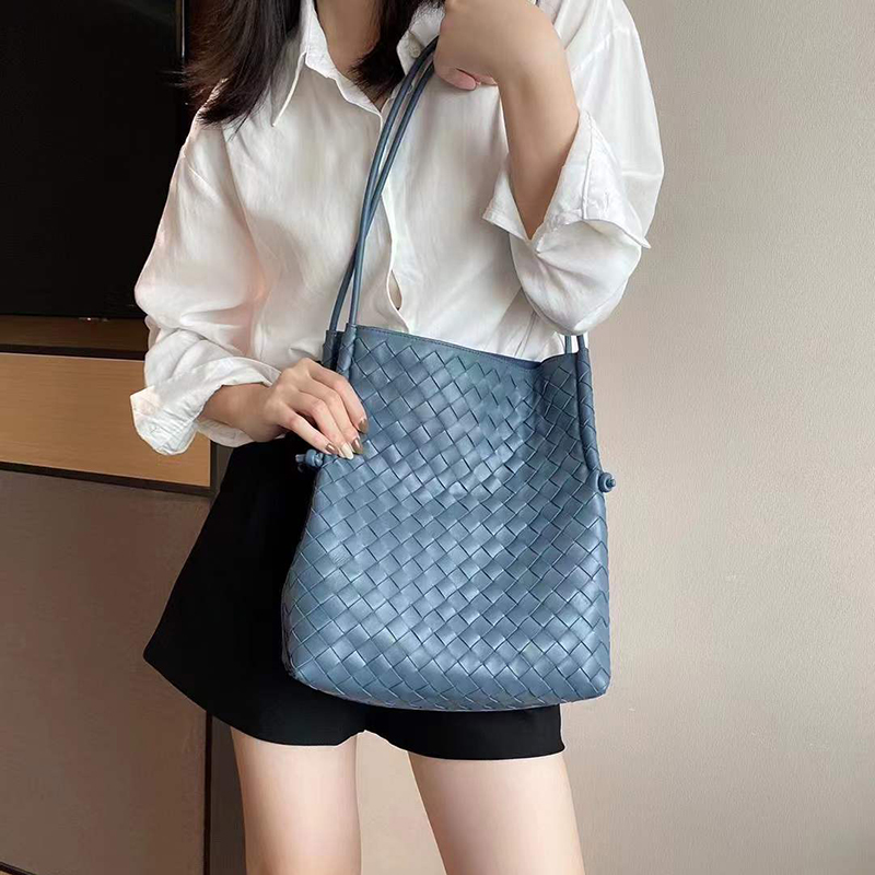 Woven Sheepskin Leather Hobo Organizer Shoulder Bag LH3251_6 Colors