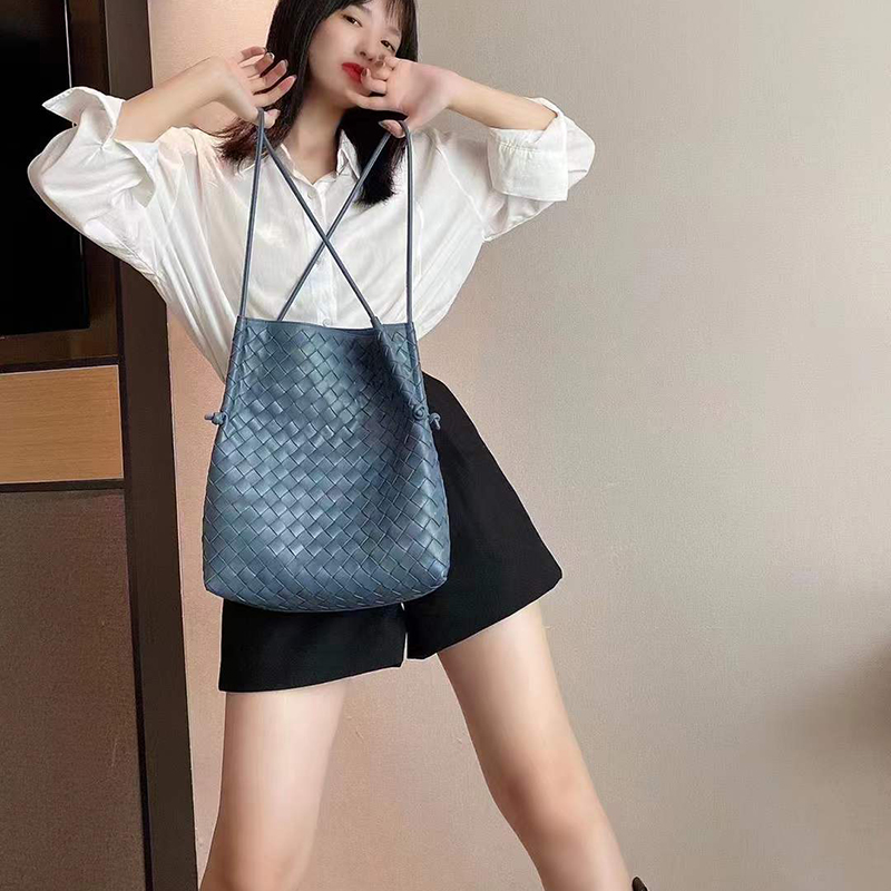 Woven Sheepskin Leather Hobo Organizer Shoulder Bag LH3251_6 Colors