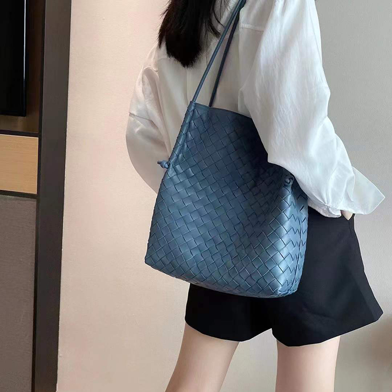 Woven Sheepskin Leather Hobo Organizer Shoulder Bag LH3251_6 Colors