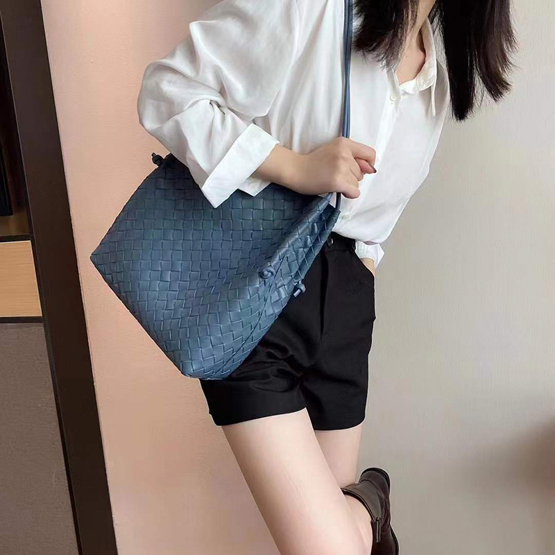 Woven Sheepskin Leather Hobo Organizer Shoulder Bag LH3251_6 Colors