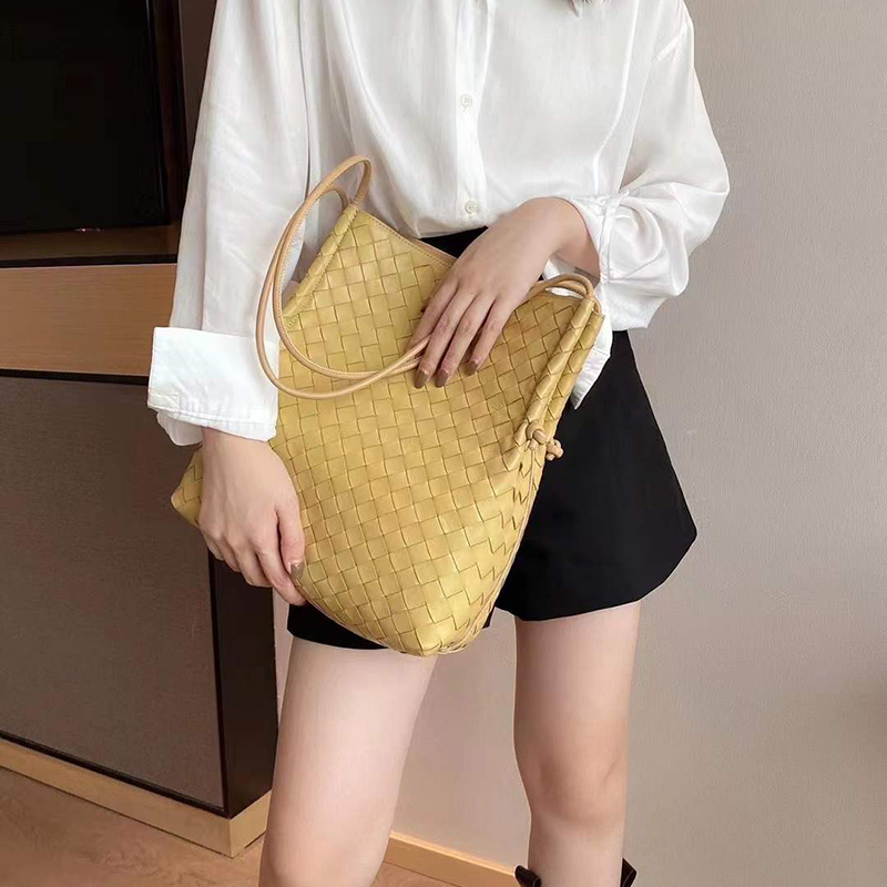 Woven Sheepskin Leather Hobo Organizer Shoulder Bag LH3251_6 Colors