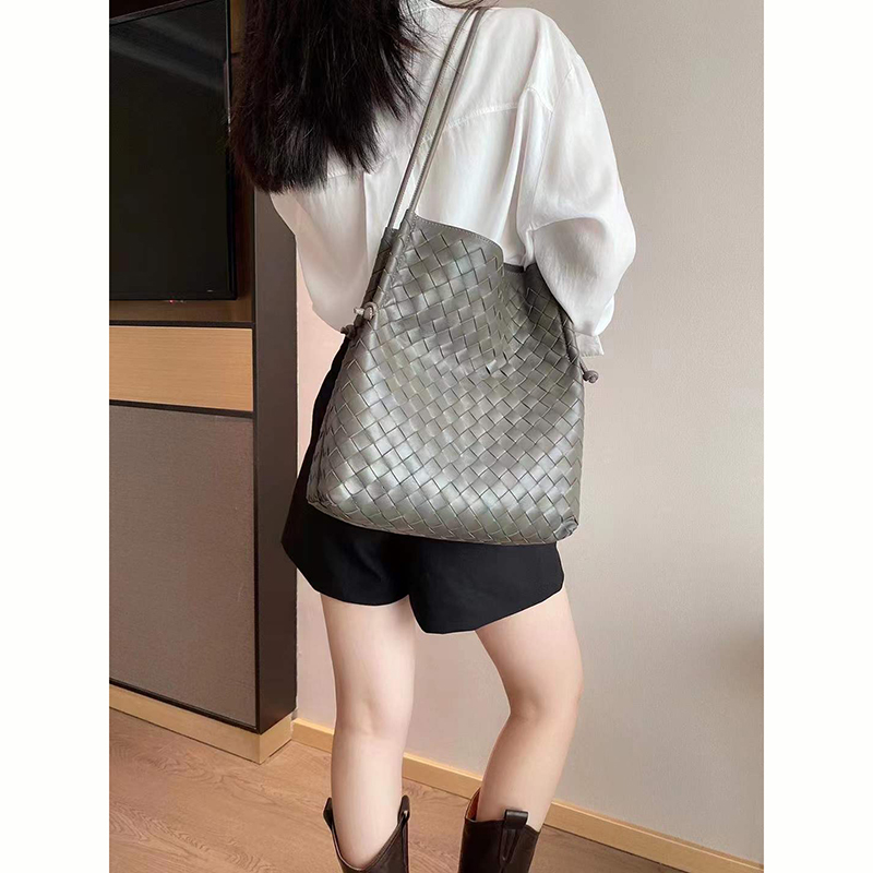 Woven Sheepskin Leather Hobo Organizer Shoulder Bag LH3251_6 Colors