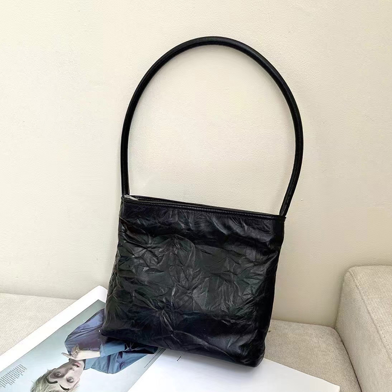 Wrinkle Leather Shoulder Bag Women Handbags LH3607_3 Colors