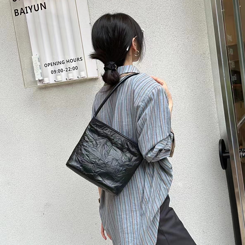 Wrinkle Leather Shoulder Bag Women Handbags LH3607_3 Colors