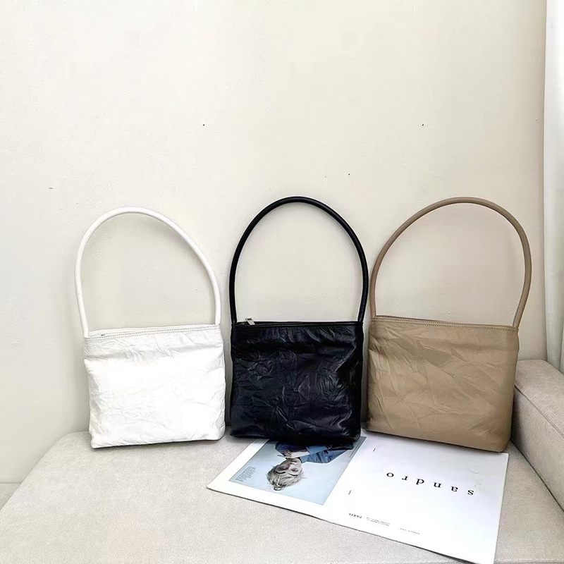 Wrinkle Leather Shoulder Bag Women Handbags LH3607_3 Colors