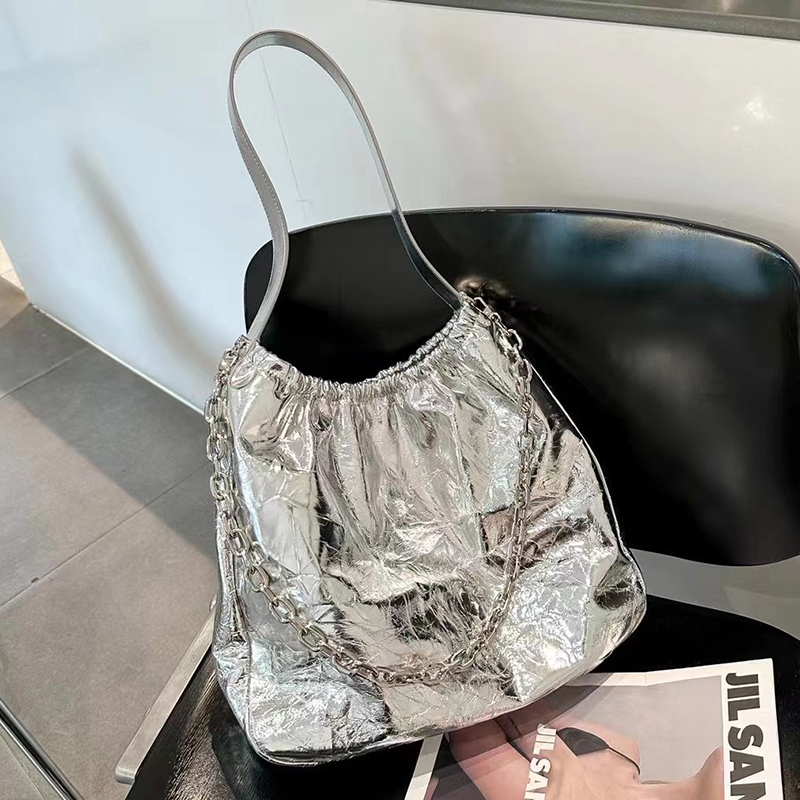 Wrinkle Leather Shoulder Bag Women Large Bags LH3613_4 Colors