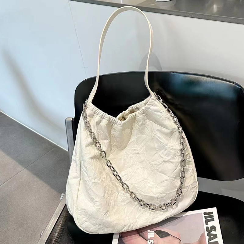 Wrinkle Leather Shoulder Bag Women Large Bags LH3613_4 Colors