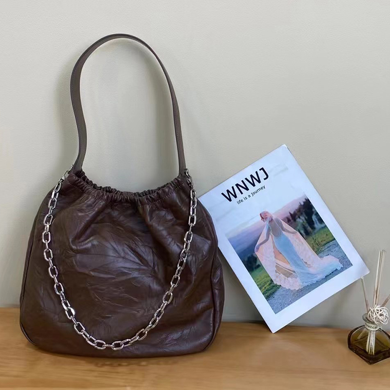 Wrinkle Leather Shoulder Bag Women Large Bags LH3613_4 Colors