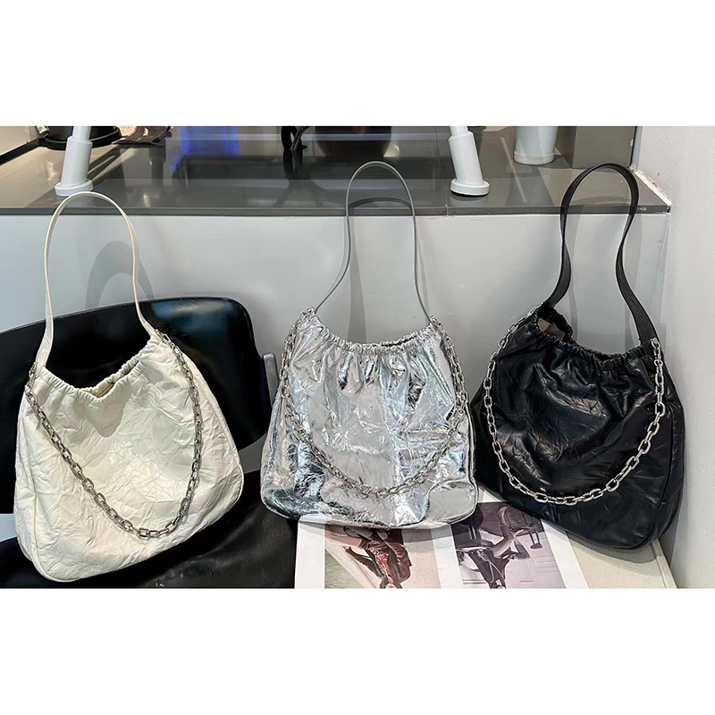 Wrinkle Leather Shoulder Bag Women Large Bags LH3613_4 Colors