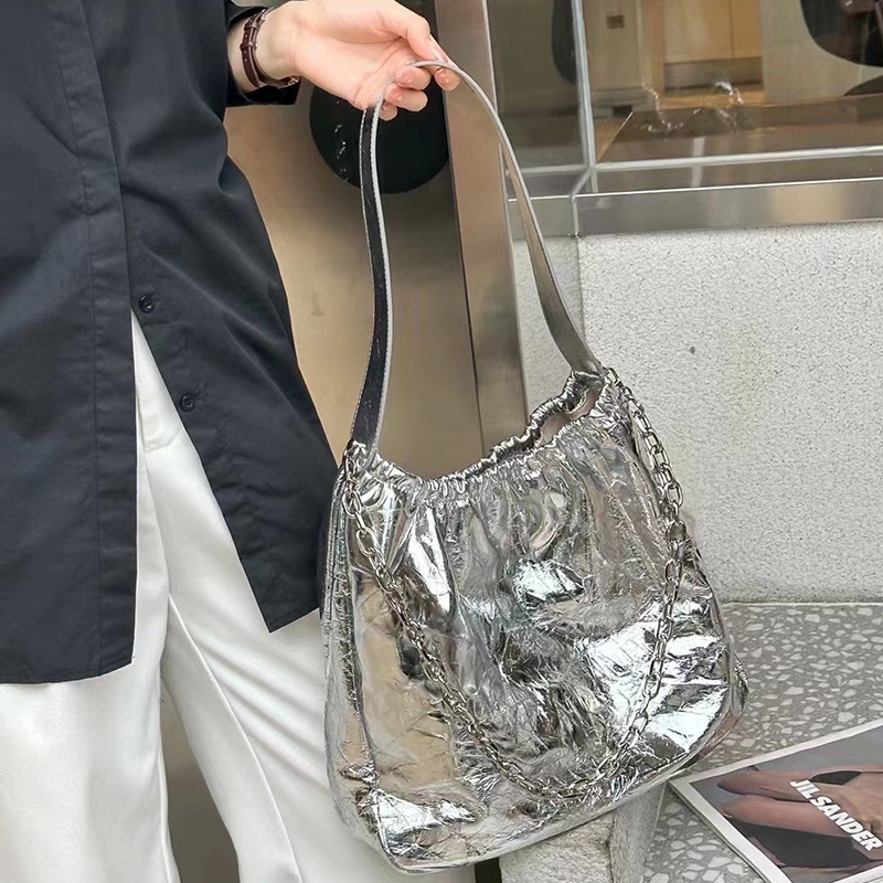 Wrinkle Leather Shoulder Bag Women Large Bags LH3613_4 Colors