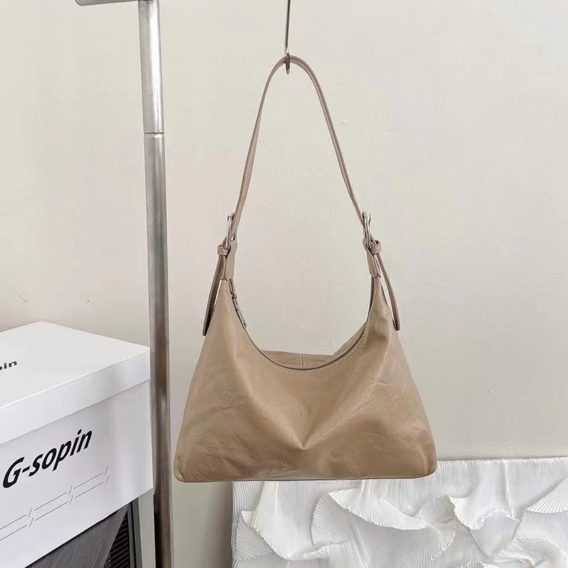 Wrinkle Leather Slouchy Bag Women Hobo bags LH3608_3 Colors