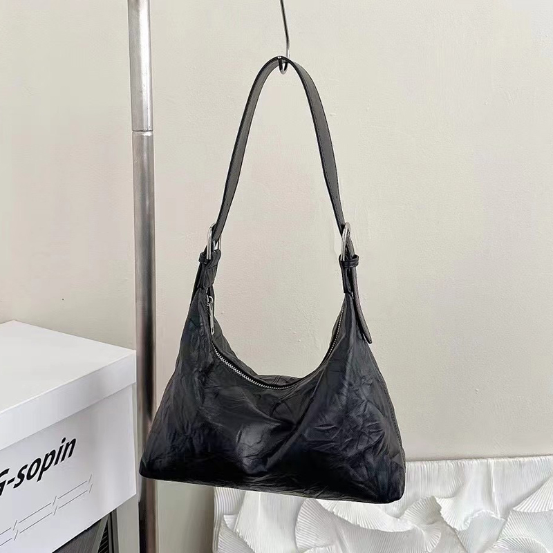 Wrinkle Leather Slouchy Bag Women Hobo bags LH3608_3 Colors