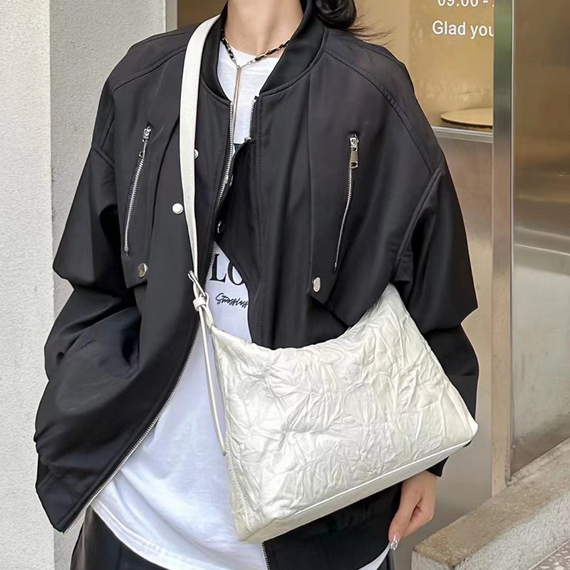 Wrinkle Leather Slouchy Bag Women Hobo bags LH3608_3 Colors