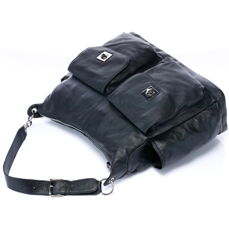 large capacity Baby Black Soft Italian Leather Diaper Bag Mummy Bag LH2169 diaper bags that look like purses