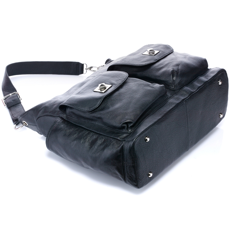 large capacity Baby Black Soft Italian Leather Diaper Bag Mummy Bag LH2169 diaper bags that look like purses