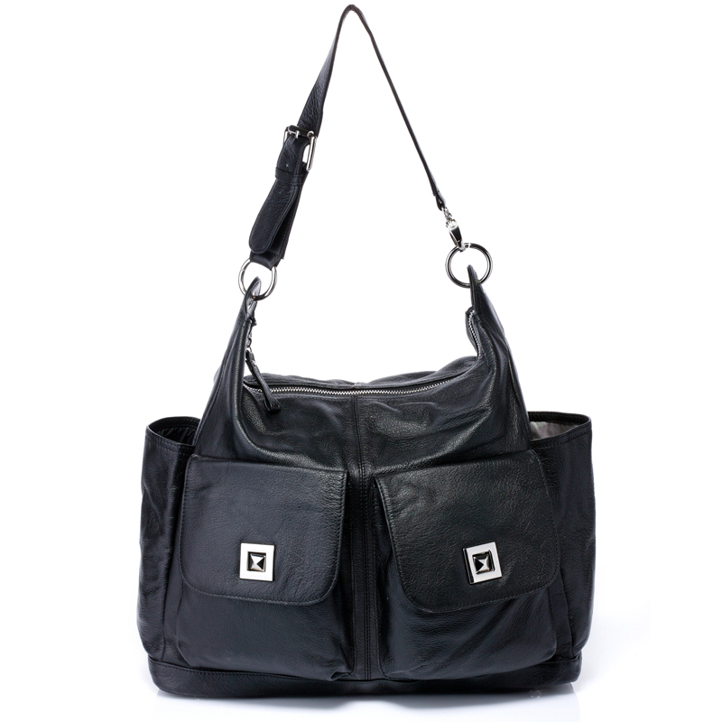 large capacity Baby Black Soft Italian Leather Diaper Bag Mummy Bag LH2169 diaper bags that look like purses