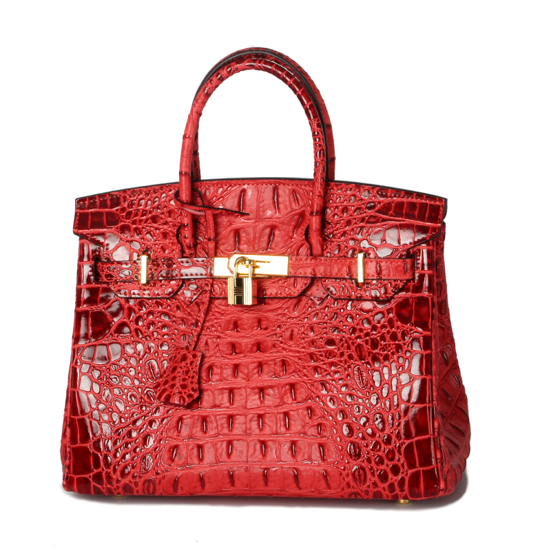 25cm Crocodile Embossed Leather Tote LH1633S_10 Colors