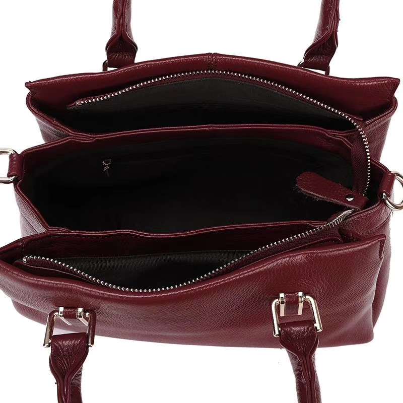 3 Sections Womens Leather Tote Bag LH2913_7 Colors
