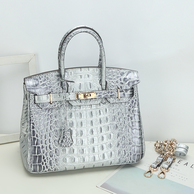30cm Crocodile Embossed Leather Tote LH1633M_10 Colors