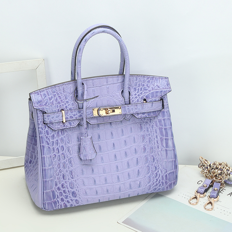 30cm Crocodile Embossed Leather Tote LH1633M_10 Colors