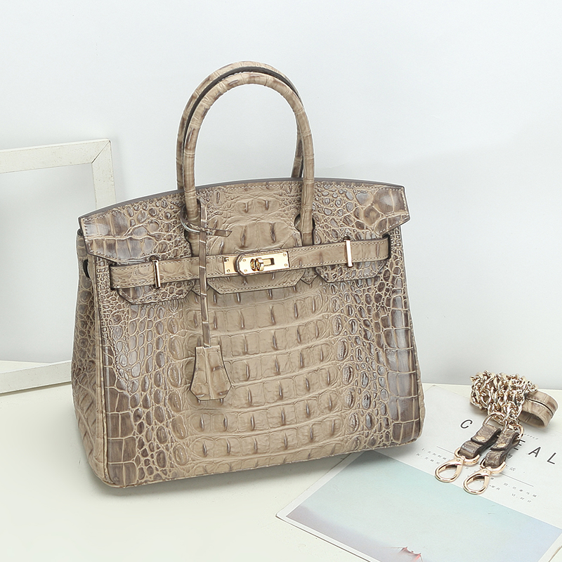30cm Crocodile Embossed Leather Tote LH1633M_10 Colors