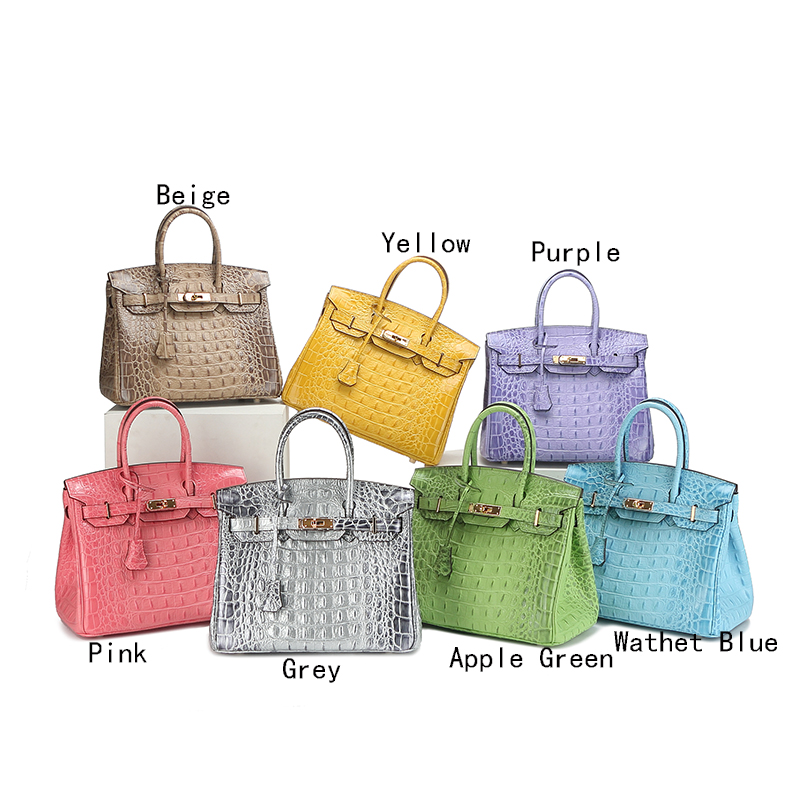 30cm Crocodile Embossed Leather Tote LH1633M_10 Colors