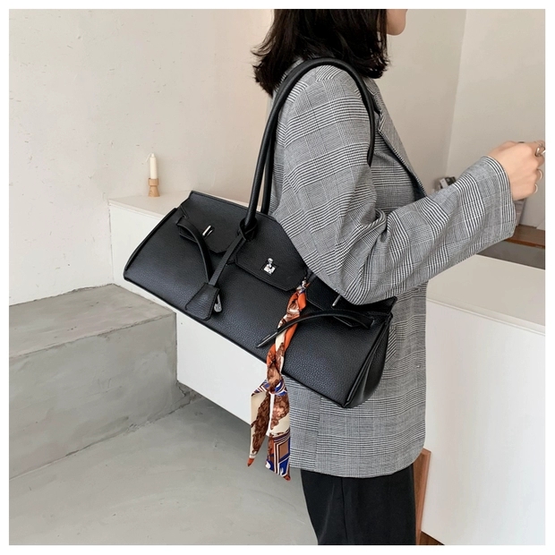 35 Large Genuine Leather Tote Bag Padlock Tote LH3033L_5 Colors