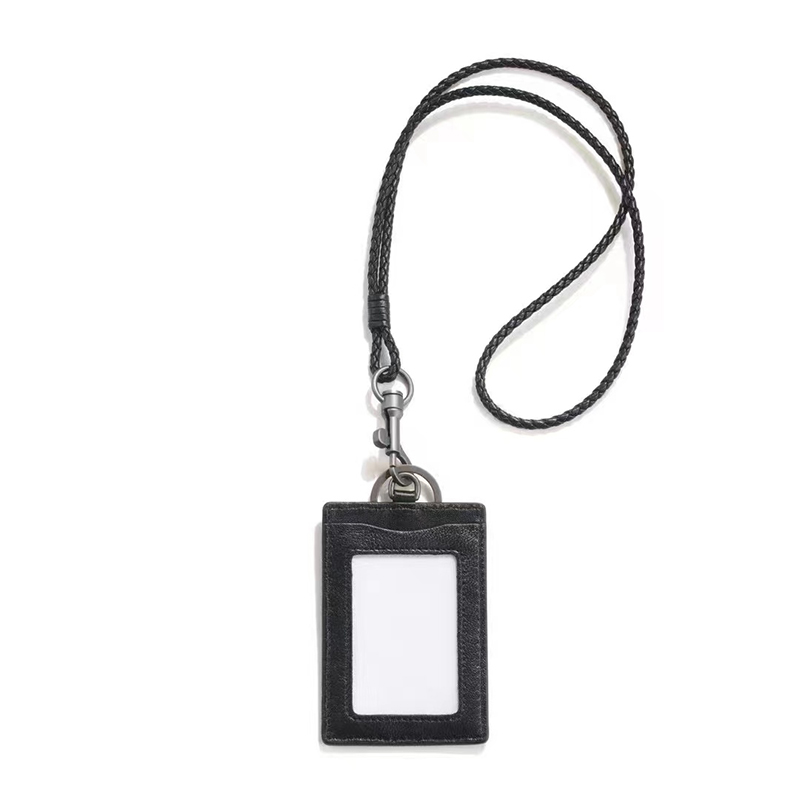 Badge ID Card Holder Card Slots Key Chain Sheepskin Purse LH3243_13 Colors
