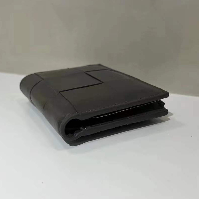 Bid-fold Woven Sheepskin Leather Purse Wallets LH3255