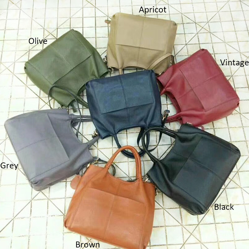 Capacity Women Leather Tote Handbag LH2915_7 Colors