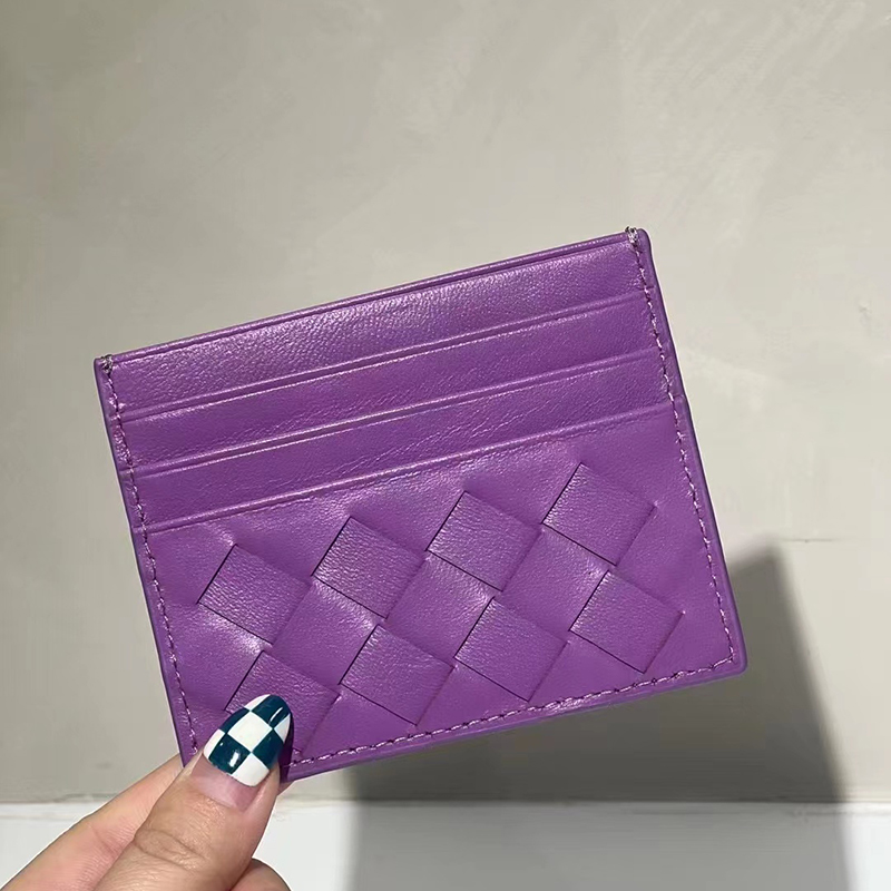 Card Holder Card Slots Woven Sheepskin Purse LH3242_10 Colors