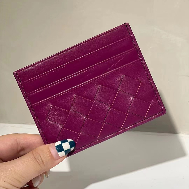 Card Holder Card Slots Woven Sheepskin Purse LH3242_10 Colors