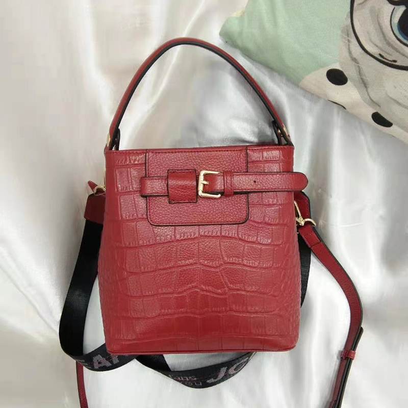 Crocodile Effect Leather Barrel Bag LH2925_4 Colors