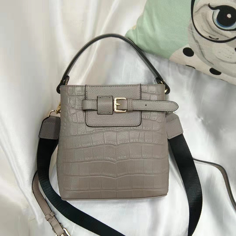 Crocodile Effect Leather Barrel Bag LH2925_4 Colors
