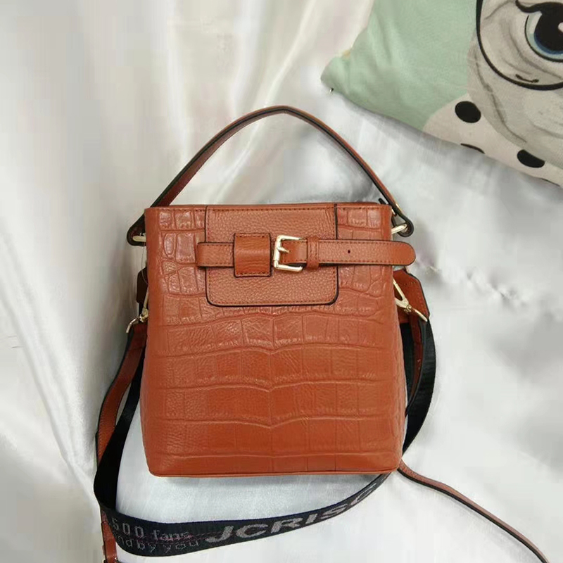 Crocodile Effect Leather Barrel Bag LH2925_4 Colors