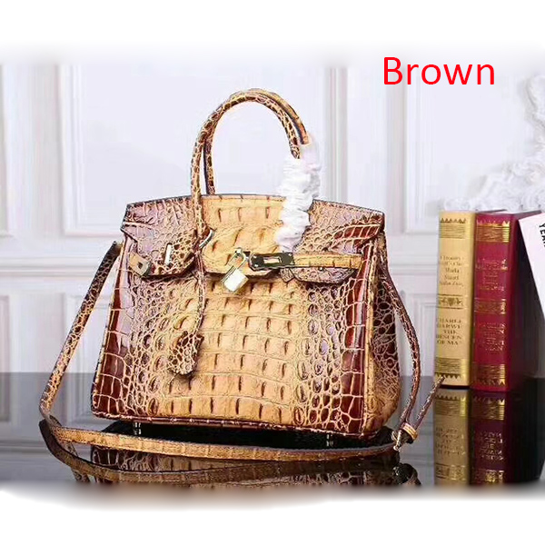 Crocodile Embossed Leather Tote LH1633M_4Colors