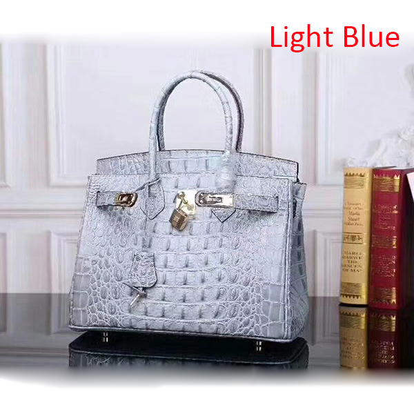 Crocodile Embossed Leather Tote LH1633M_4Colors