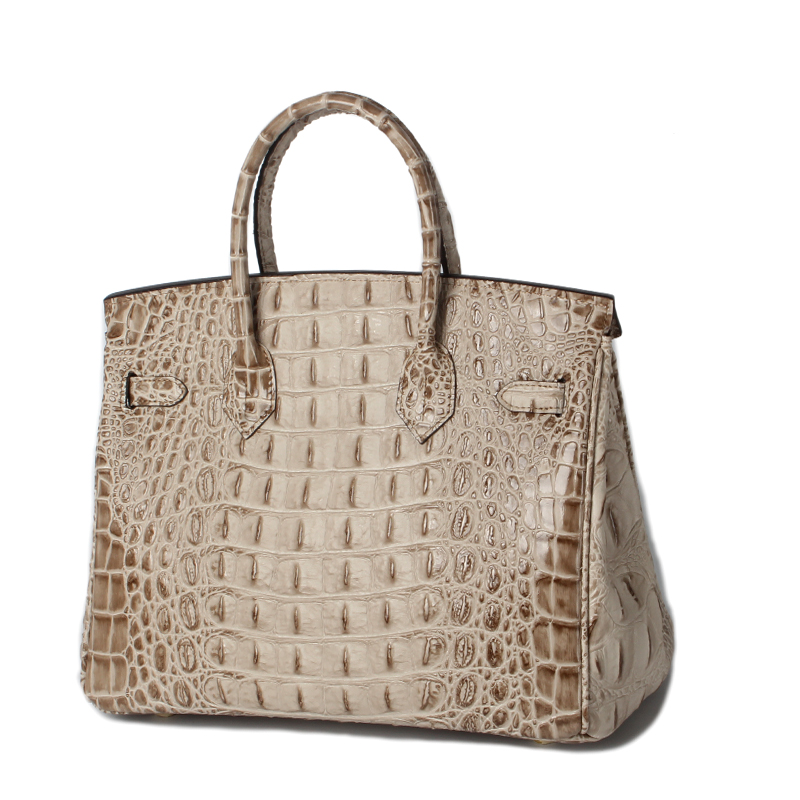 Crocodile Embossed Leather Tote LH1633M_4Colors