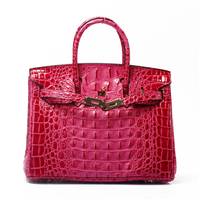 Crocodile Embossed Leather Tote LH1633M_4Colors