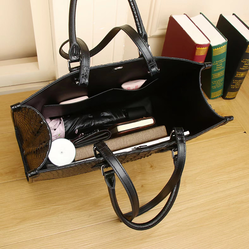 Crocodile Pattern Ladies Leather Handbag Women Top Handle Bag LH3481_3 Colors