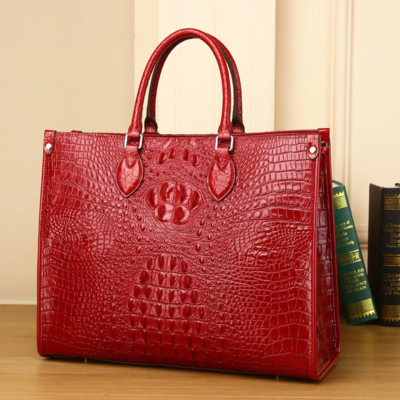 Crocodile Pattern Ladies Leather Handbag Women Top Handle Bag LH3481_3 Colors