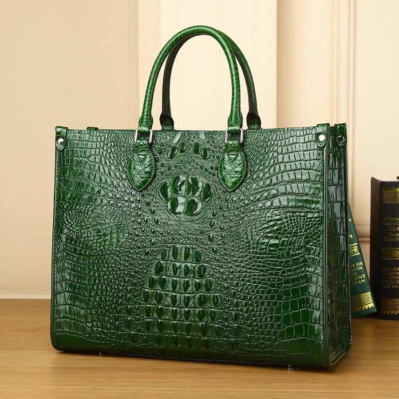 Crocodile Pattern Ladies Leather Handbag Women Top Handle Bag LH3481_3 Colors