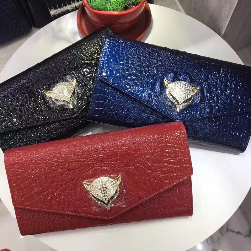 Crocodile Pattern Leather Clutch Hand Bag LH3569_3 Colors
