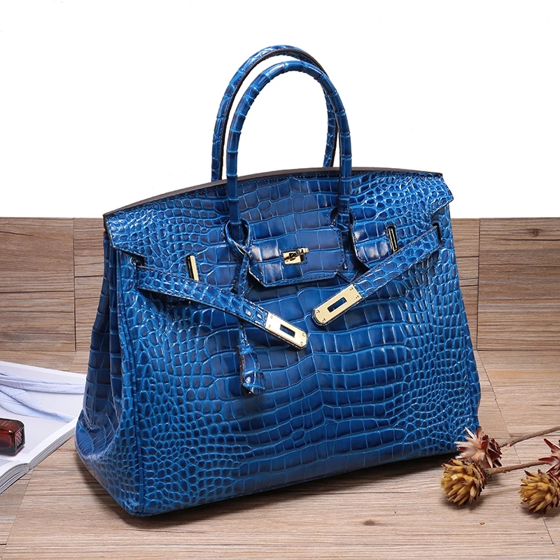 Crocodile Pattern Leather Tote LH1632L_4 Colors